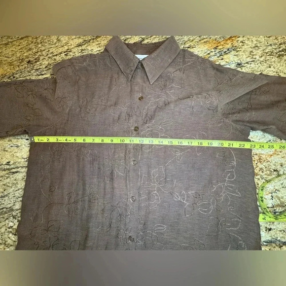 Alfred Dunner Brown Embroidered 3/4 Sleeve Button Front Shirt Women’s Size 14 - Picture 8 of 8